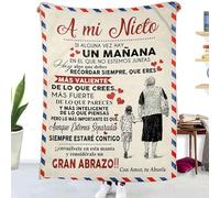 kaileFURN Manta para Mi Nieto De Abuela, Mantas Personalizadas de Mensaje BendicióN EspañOl, súper Suave Manta para Sofá Invierno Nieto Regalos de Cumpleaños Navidad Halloween