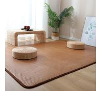 kaileFURN Natural Rattan Japanese Tatami Floor Mat - Non-Slip Breathable Area Rug For Living Room & Bedroom - Foldable Summer Floor Sleeping Mat & Crawling Playmat(Size:200x300cm(79x118inch),Color:E)