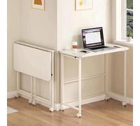 kaileFURN Rolling Computer Desk Portable Foldable Desk with Wheels, Study Writing Table for Small Spaces, Space Saving Table for Office Bedroom Living Room, Easy Assembly(Size:47.2x23.6in)