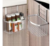 kaileyouxiangongsi Cesta de almacenamiento de acero inoxidable SUS304, organizador de almacenamiento de cocina, colgándola detrás de una puerta o en una barandilla, para el hogar, cocina, baño