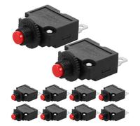 KAILIKETIY 10 Piezas Interruptor Disyuntor Protector de Circuito de Reinicio, Protector de Sobrecarga Térmica, Botón de Reinicio Manual, Plástico y Metal, Negro, para Motor Eléctrico