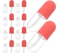 KAILIKETIY 10 Piezas Tubo de Brillo Labial Vacío 4,5ml, Contenedor de Brillo de Labios Mini Redondo, Plástico Rojo, Rellenable, Portátil, para Aceite Labial y Maquillaje de Viaje