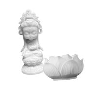 KAILIKETIY 1juego Estatua De Buda De Resina Blanca Loto Decoración para Jardín y Oficina Adorno Meditativo para Hogar
