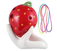 KAILIKETIY 1juego Ocarina De Fresa Para Niño Niña Instrumento Musical De Huecos Con Soporte Cuerda Colgante y Partitura Para Principiantes Juguete Creativo Para Estudiantes