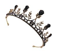 KAILIKETIY 1pieza Coroa De Novia Vintage De Rhinestones Para Bodas Cumpleaños Tocado Elegante Para Fotografía Espectáculos Accesorio De Pelo Brillo Diseño De De Lujo Dorado Negro