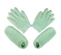 KAILIKETIY 2 Pares de Guantes Tejido Ligero de Gel Hidratantes y Exfoliantes para Manos y Pies Ideales para Cuidado Piel en Casa y Spa