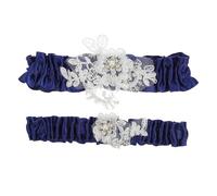 KAILIKETIY 2 Piezas Liga de Boda de Encaje para Novia, Ligas de Mujer, Tela Azul, Material Suave y Transpirable, para Bodas y Fiestas, Estilo Elegante y Romántico