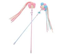 KAILIKETIY 2 Varitas de Juego para Gatos Resistentes a Mordeduras y Arañazos, Varitas Interactivas en Cristal, Colores Rosa y Azul, Juguetes para Gatos de Interior, Estimulan Sentidos