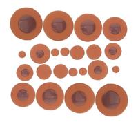 KAILIKETIY 28 Piezas Almohadillas para Saxofón Bemol Hechas de Piel de Oveja con Base de Plástico Abs Unidades Color Marrón para Accesorios de Instrumentos Musicales