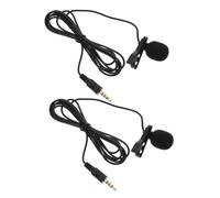 KAILIKETIY 2piezas Micrófono Lavalier Clip De Micrófono De Entrevista y Streaming para Laptop y Móvil Reducción De Ruido Color Negro