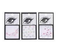 KAILIKETIY 3 Juegos de Pegatinas Faciales Autoadhesivas de Gemas de Resina para Ojos Diferentes Formas, Reutilizables para Fiestas de Halloween y Maquillaje Decorativo