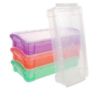 KAILIKETIY 4piezas Organizador De Lápices Compartimentos Caja De Almacenamiento Apilable Estuche Resistente para Estudiantes