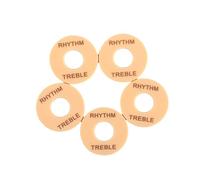 KAILIKETIY 5piezas Lavadora De Interruptores Para Guitarra Eléctrica Arandela De Agudos Rítmicos Color Amarillo y Dorado Anillo De Agudos De Placa De Palanca Para Reemplazo De Tornillos De