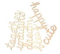 KAILIKETIY 6 Piezas de Recortes de Madera para Decoración de Palabras, Letras Decorativas de Madera para Centros de Mesa y Fiestas, Acabado Estable y Listas para Pintar