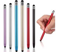 KAILIKETIY 6 Piezas Lápiz Óptico para Pantalla Táctil Doble Punta de Silicona y Metal, Alta Sensibilidad y Diseño Ligero para Escribir y Dibujar en Tablets