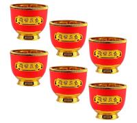 KAILIKETIY 6 Tazas de Plástico para Ofrenda Budista sin Rebabas, Cuencos Redondos para Agua del Templo, Ideales para Yoga y Rituales, Paquete de 6 Piezas