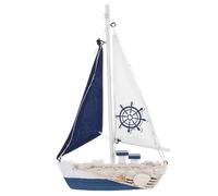 KAILIKETIY Adorno De Barco De Vela Led De Madera Decoración Náutica Mediterránea para Hogar Modelo De Barco De Creativo para Mesas y Oficinas
