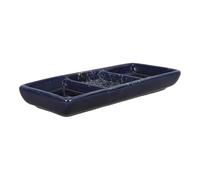 KAILIKETIY Bandeja de Cerámica Rectangular Diseño Dividido 3 Compartimentos Opción Versátil y Organizada para Salsas y Condimentos Adecuado para Cocina y Picnics