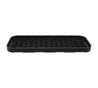 KAILIKETIY Bandeja de Silicona para Secado de Platos Antideslizante Resistente al Calor, Tapete de Almacenamiento Negro para Cocina y Baño, Esterilla Multifuncional Fácil de Limpiar, Uso