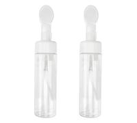 KAILIKETIY Botella de Espuma Facial Rellenable 200ml Cabezal de Cepillo Blanco, Dos Piezas, Dispensador Portátil para Jabón Líquido y Champú, Envase Práctico para Viaje y Cuidado Personal