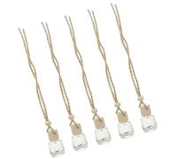 KAILIKETIY Botellas de Perfume para Coche 8ml de Vidrio Transparente, Pack de 5 Piezas, Difusor Colgante Reutilizable para Aromatizar y Mejorar el Ambiente