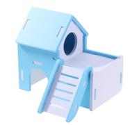 KAILIKETIY Casa de Madera para Hámster Enano Dos Pisos y Escalera, Nido Espacioso para Dormir Que Promueve Instinto de Masticar y Anidar
