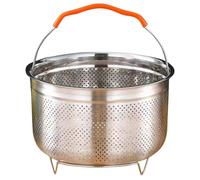 KAILIKETIY Cesta de Vapor de Acero Inoxidable con Asa para Cocinar al Vapor Alimentos y Mariscos en Casa o Restaurante Capacidad 6l con Silicona y Calentamiento Uniforme