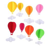 KAILIKETIY Conjunto de Adornos Colgantes de Aerostático de Fieltro Decoración Ligera para Aulas Pasillos Infantiles y Fiestas con Globos y Festivas