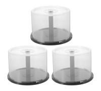 KAILIKETIY Contenedor Redondo Fácil de Transportar para Almacenamiento de CD y Dvd de 3 Piezas, Capacidad para 50 Discos, Material Pp y Ahorra Espacio para Uso U Oficina