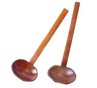KAILIKETIY Cuchara de Madera y Secado Rápido Antideslizante 2piezas con Mango Largo para Sopa Adecuado para Servir Platos de Olla de Barro y Recetas de Fideos