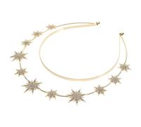 KAILIKETIY Diadema Accesorio Cabello de Metal Dorada de Doble Capa Estrella de Seis Puntas Fácil de Usar para Compromiso y Navidad