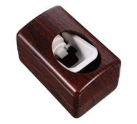 KAILIKETIY Dispensador De Pasta De Dientes Automático De Diseño De Madera Montaje Pared Sin Taladrar Organizador De Baño Función Prueba De Polvo y Componentes Desmontables Para Fácil