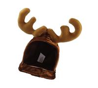 KAILIKETIY Gorro Navideño para Mascota Astas de Reno en Color Café, Felpa Cómoda Que No Irrita la Piel, Adecuado para Sesiones de Fotos y Fiestas Navideñas