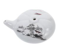 KAILIKETIY Gotero de Tinta de Cerámica Pintado a Mano Diseño de Flor de Ciruelo, Contenedor Redondo Multifuncional para Caligrafía China, Accesorio Creativo y Portátil para Suministros