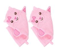 KAILIKETIY Guantes De Ducha Exfoliantes Para Ñiño 2 Unidades Tamaño Grande Forma De Gato Rosa Para Masaje Corporal y Baño Infantil En Casa o Viaje