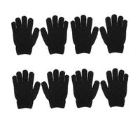 KAILIKETIY Guantes Exfoliantes de Baño 4 Pares Tamaño Estándar para Eliminación Profunda de Piel Muerta Hombres y Mujeres Cuidado Corporal en Ducha Color Negro