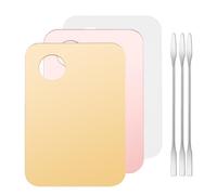 KAILIKETIY Juego de 3 Paletas de Maquillaje y Fácil Limpieza con Espátulas de Acero Inoxidable y Acrílico para Mezclas Precisas en Aplicaciones de Maquillaje Profesional