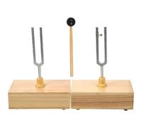 KAILIKETIY Juego de Diapasón para Pruebas de Física con Base de Madera y Martillo, Ajuste Preciso y Colocación Estable para Enseñanza y Laboratorio