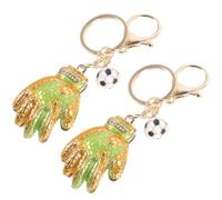 KAILIKETIY Llavero Diseño Único de Metal Dorado de Guantes de de Fútbol Resistente Óxido, Pack de 2 Piezas para Colgar en Mochila o Bolso