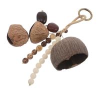KAILIKETIY Maracas Africanas de Cáscara Natural, Sonajero de Mano Artesanal para Terapia de Sonido y Percusión, Instrumento Musical Pequeño Diseño Tribal y Resonancia Suave para Yoga