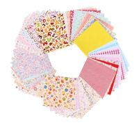 KAILIKETIY Material de Tela Cómodo y Amigable Piel de Algodón Hechas a Mano 50 Telas para Patchwork Adecuado para Quilting y Manualidades DIY