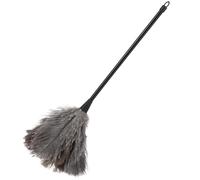 KAILIKETIY Plumero de Avestruz Herramienta de Limpieza para Áreas Difíciles Rayar Muebles con Mango Largo de Plástico Negro Adecuado para Oficina y Limpieza del Hogar