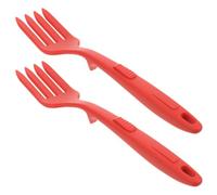 KAILIKETIY Set de 2 Tenedores de Silicona para Pasta Diseño Ergonómico y Mango Cómodo, Utensilios Prácticos para Cocinar Fideos y Ensaladas en Cocina