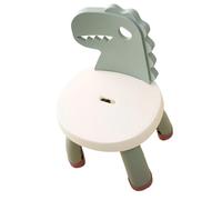 KAILIKETIY Silla para Pequeños Respaldo Ergonómico de Dinosaurio, Taburete de Plástico Verde Antideslizante para Estudio y Aprendizaje en Casa, Diseño Seguro y Estable