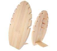 KAILIKETIY Soporte para Collares de Madera Maciza Compacto y Portátil, Organizador de Joyas 7 Ranuras Adecuado para Ferias y Eventos, Pack de 2 Piezas