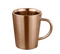 KAILIKETIY Taza de Café de Acero Inoxidable 304 Base Plana Dorada y Doble Pared que No se Desliza, Adecuado para Uso Diario y Bebidas Calientes