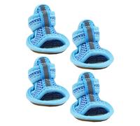 KAILIKETIY Zapatos para Perro Transpirables y Antideslizantes de Malla Azul, Sandalias Cómodas para Verano Suela de Goma Flexible y Diseño Ventilado para Exteriores