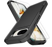 KaiMai Funda para Pixel 9A [protección contra caídas de grado militar de 10 pies] [antideslizante] [2 protectores de pantalla TPE HD] Funda resistente de cuerpo completo a prueba de golpes para Google