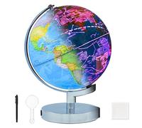 KAIMC Globo Terráqueo Iluminado 9 en 1 de 20 cm para Niños y Adultos, Mapa con 88 Constelaciones, Lámpara LED Táctil, Luz Nocturna STEM Geografía para Dormitorio, Oficina y Aula
