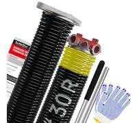 KaiMinDogz Par de resortes de torsión para puerta de garaje de 1.75 pulgadas con barras de bobinado antideslizantes y guantes, electroforesis de alta precisión, revestimiento negro sin aceite para